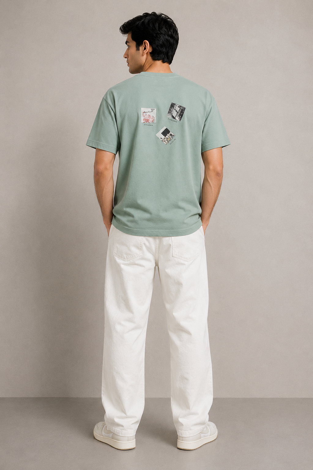 ATMOSPHERE OVERSIZE FIT PASTEL GREEN T SHIRT 1423
