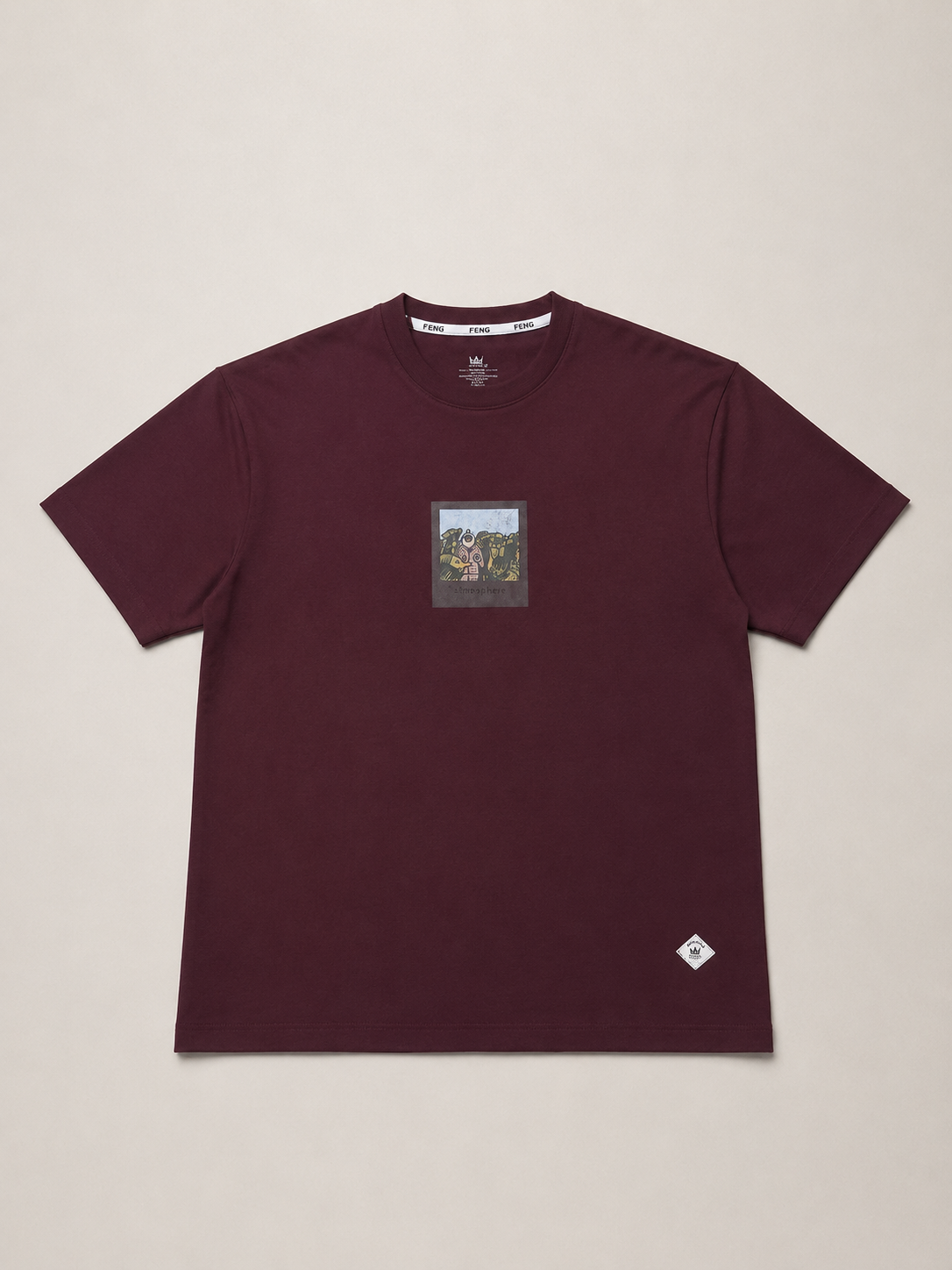 ATMOSPHERE OVERSIZE FIT LIGHT MAROON T SHIRT 1423