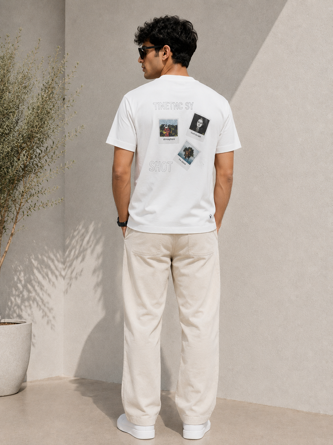 ATMOSPHERE OVERSIZE FIT WHITE T SHIRT 1423