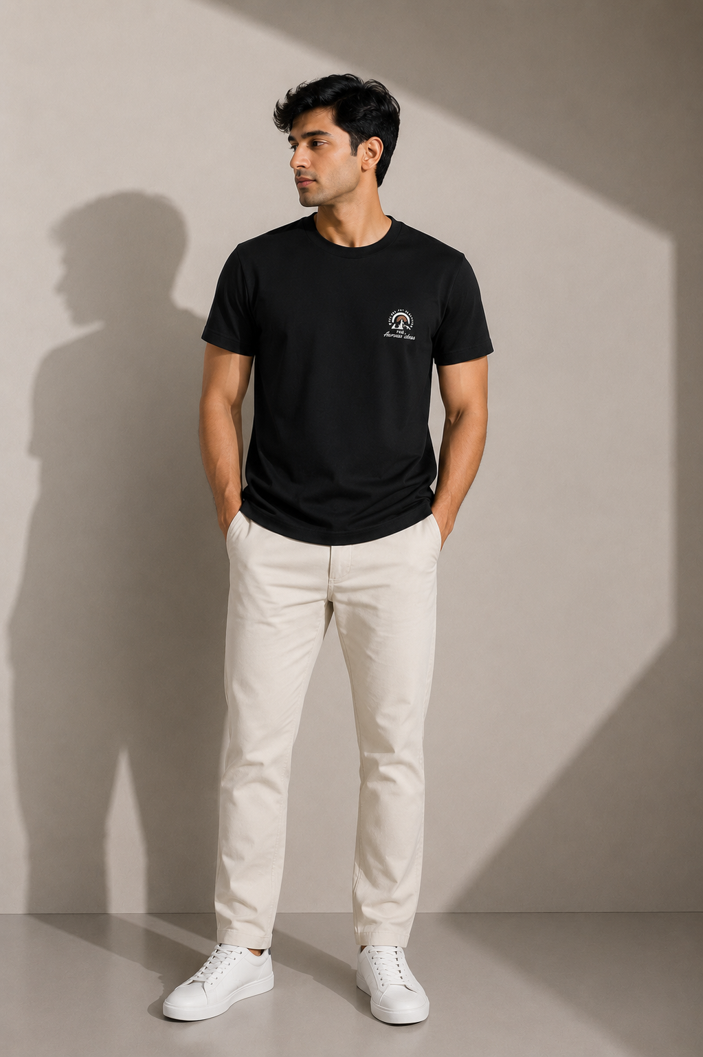 AMION SHOW NORMAL FIT BLACK T-SHIRT 1424