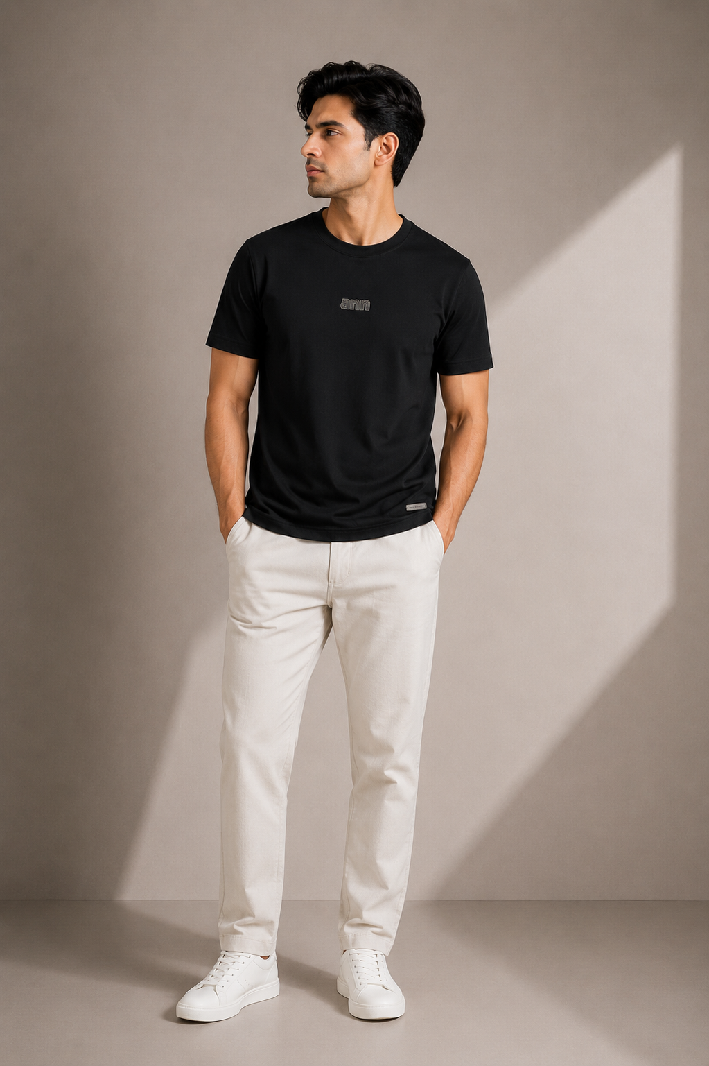 ANN NORMAL FIT BLACK T SHIRT 1425