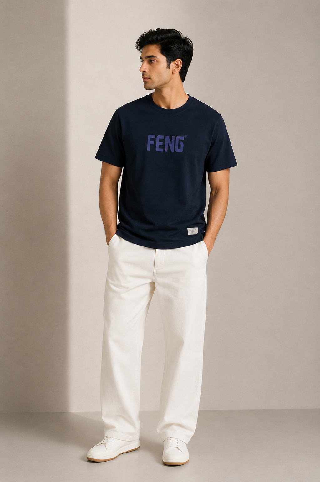FENG NORMAL FIT NAVY T-SHIRT 1426