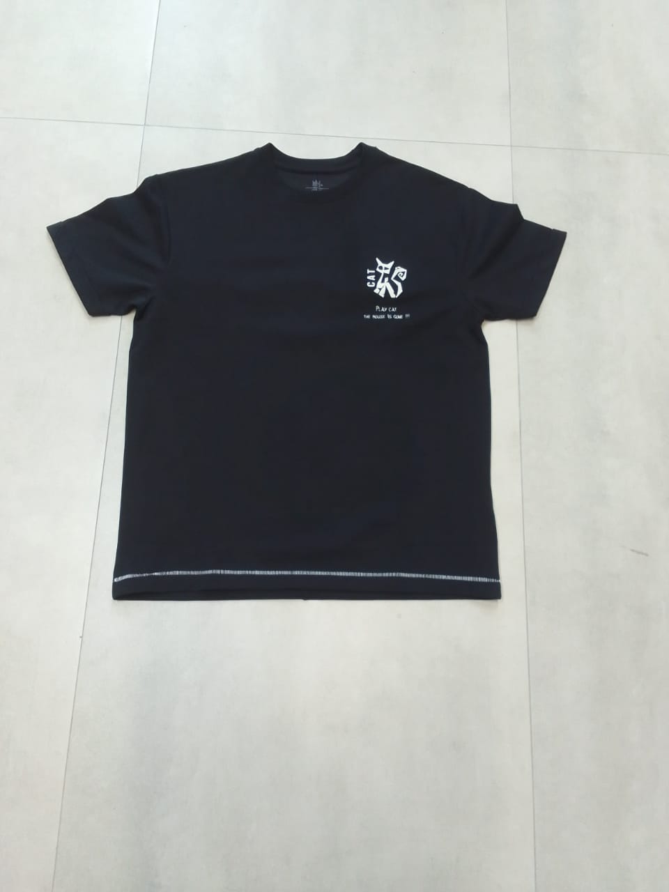 CAT OVERSIZED BLACK T-SHIRT 1408