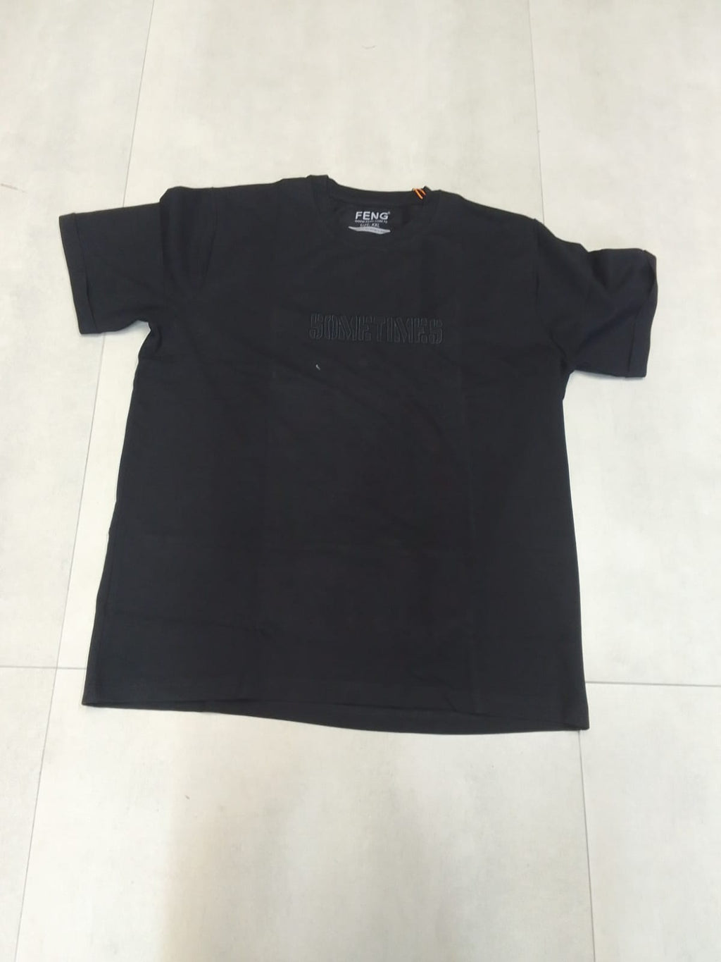 SOMETIMES NORMAL FIT BLACK T-SHIRT 1414