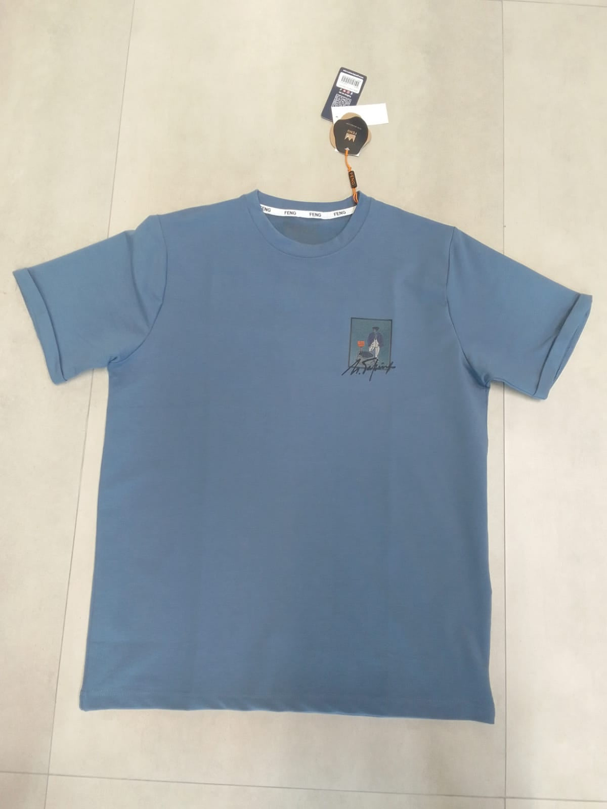 ANSALPIC NORMAL FIT BABY BLUE T-SHIRT 1409