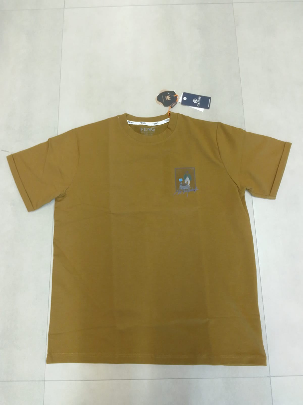 ANSALPIC NORMAL FIT MUSTARD T-SHIRT 1409