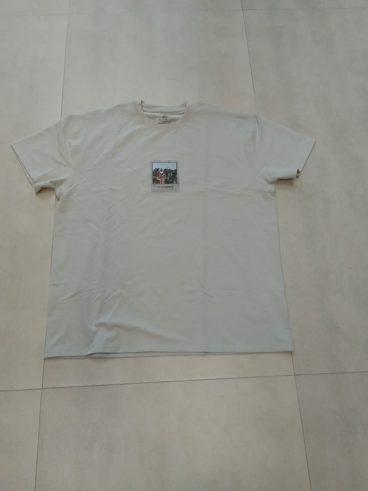 ATMOSPHERE OVERSIZE FIT BEIGE T SHIRT 1423