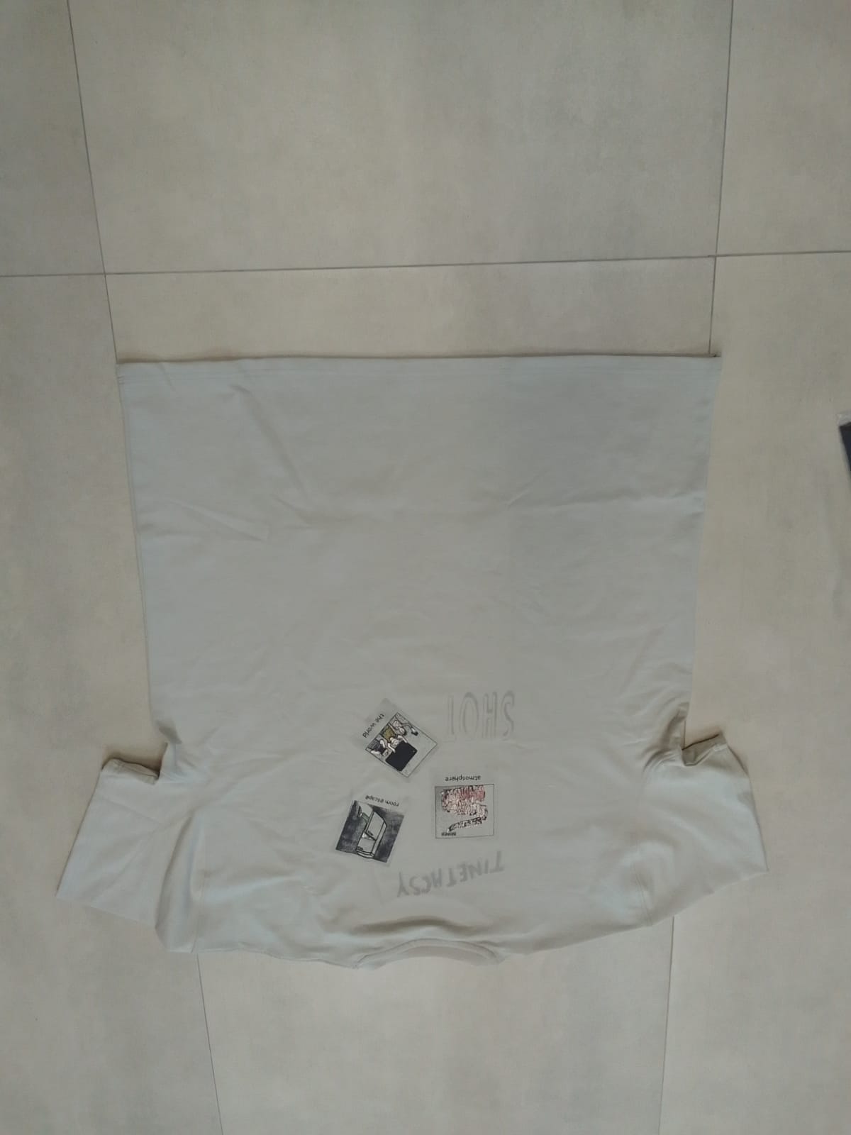 ATMOSPHERE OVERSIZE FIT BEIGE T SHIRT 1423