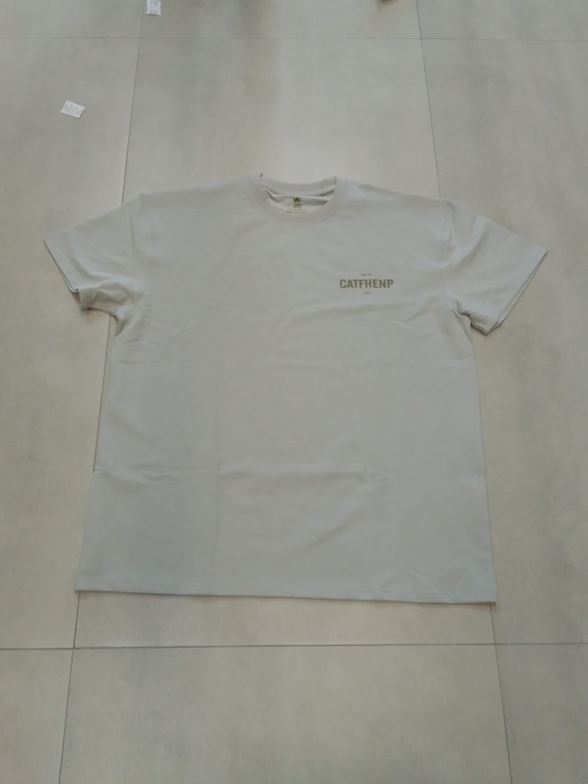 CATFHENP NORMAL FIT BEIGE GREEN T-SHIRT 1407