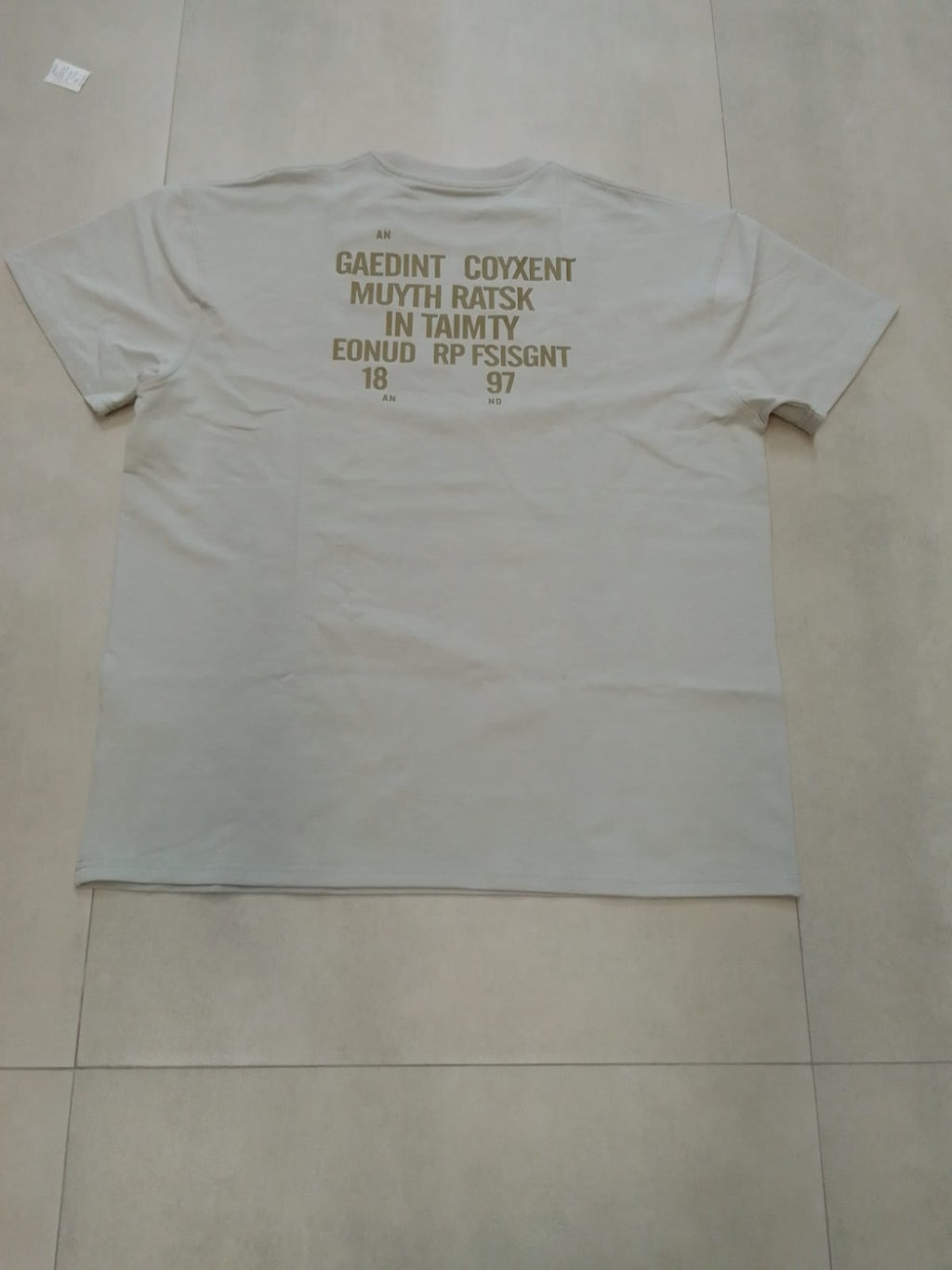 CATFHENP NORMAL FIT BEIGE GREEN T-SHIRT 1407