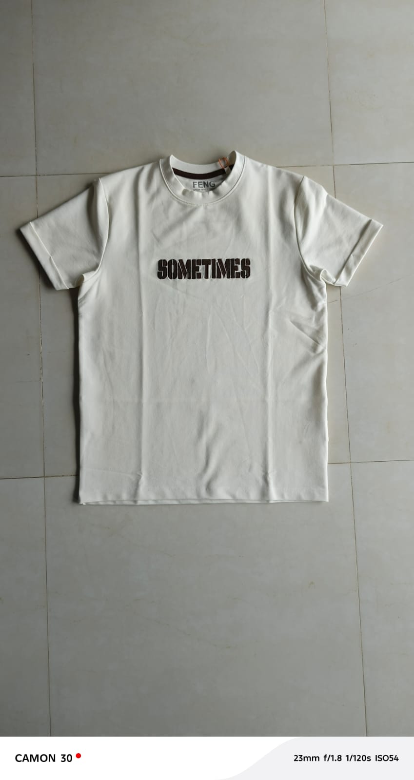SOMETIMES NORMAL FIT WHITE T-SHIRT 1414