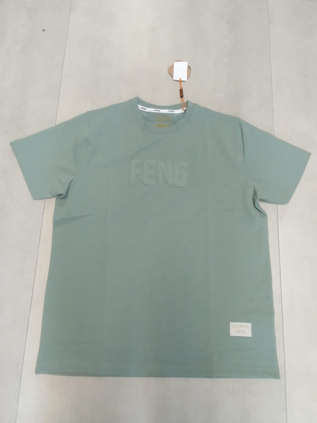 FENG NORMAL FIT LIGHT GREEN BEIGE T-SHIRT 1426