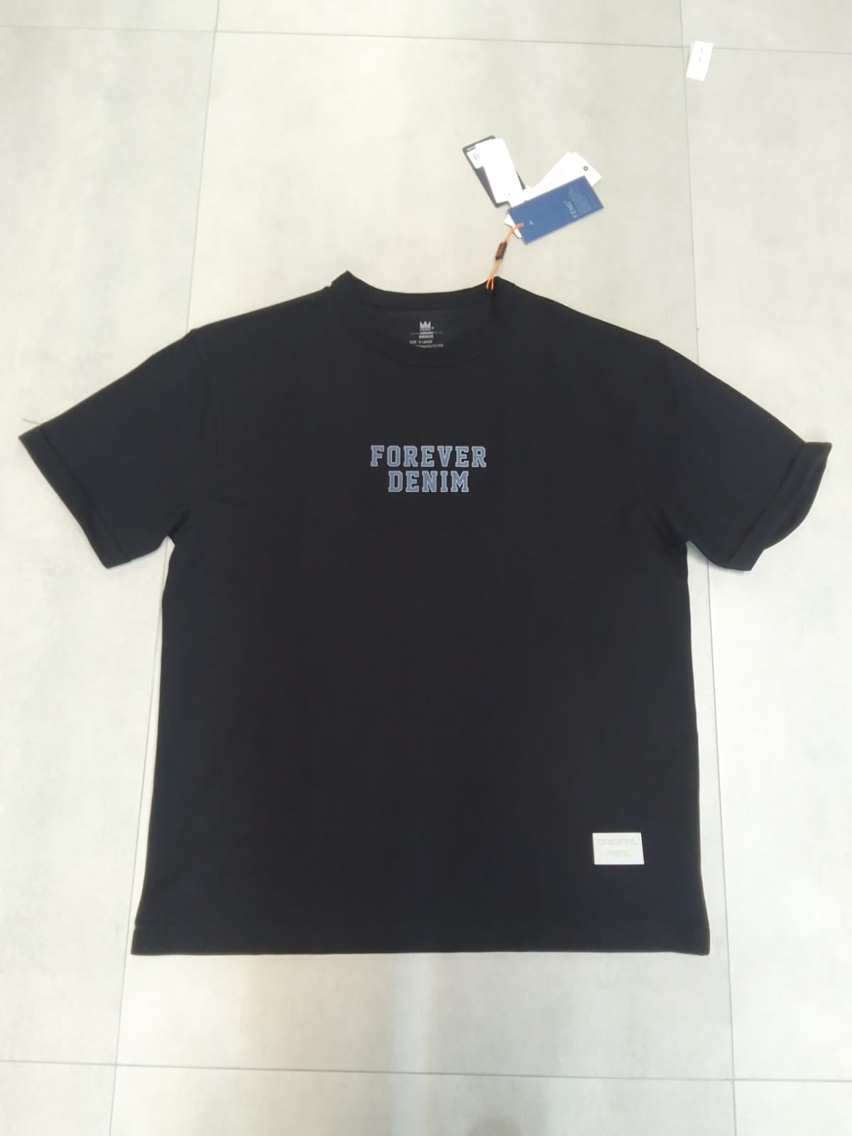 FOREVER DENIM OVERSIZED BLACK T-SHIRT 1404