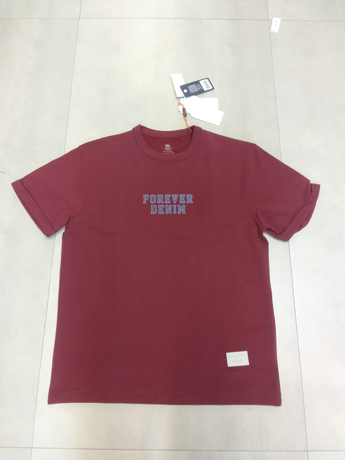 FOREVER DENIM OVERSIZED MAROON T-SHIRT 1404