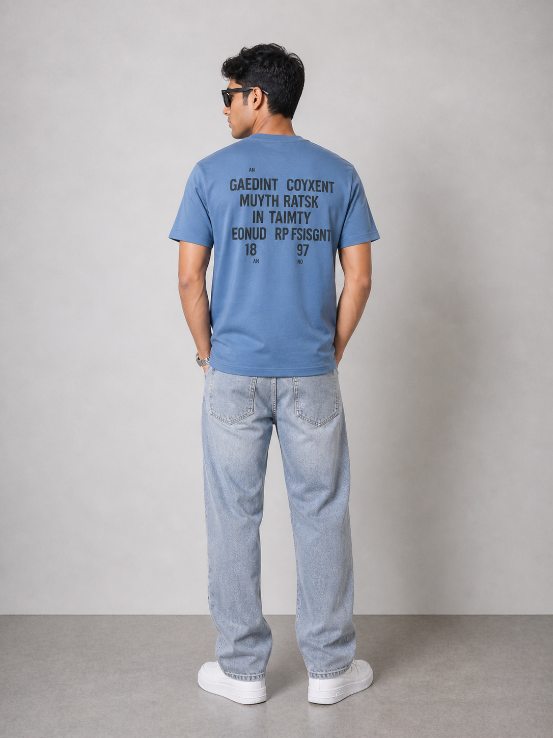 CATFHENP NORMAL FIT BABY BLUE T-SHIRT 1407