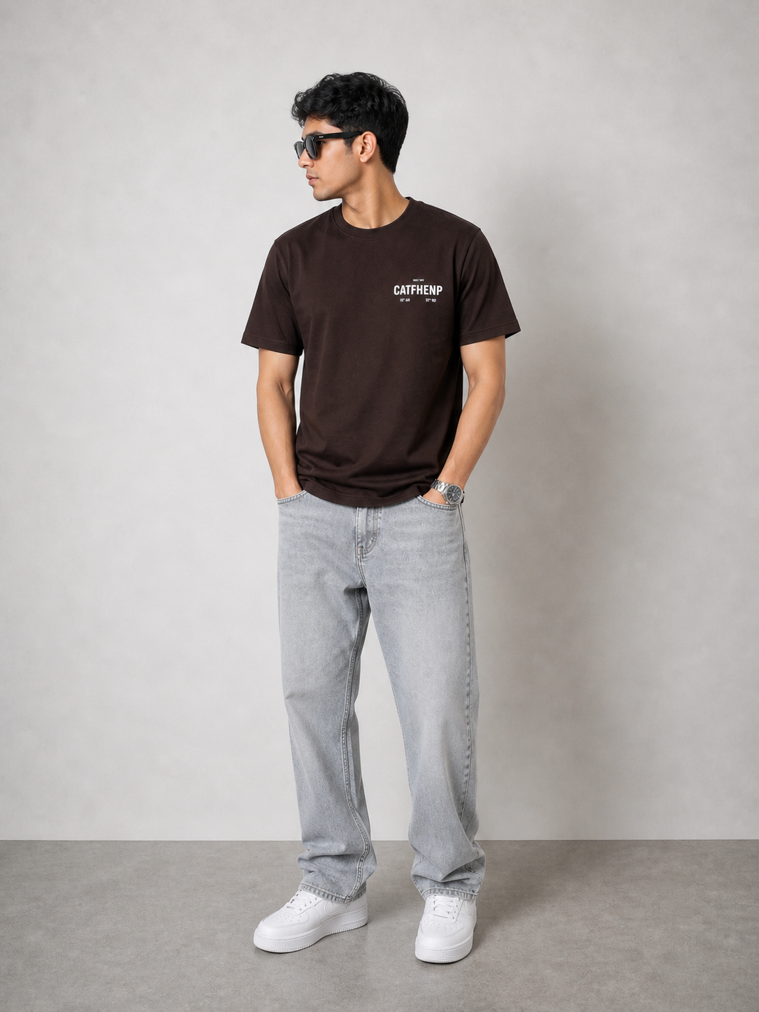 CATFHENP NORMAL FIT COFFEE T-SHIRT 1407